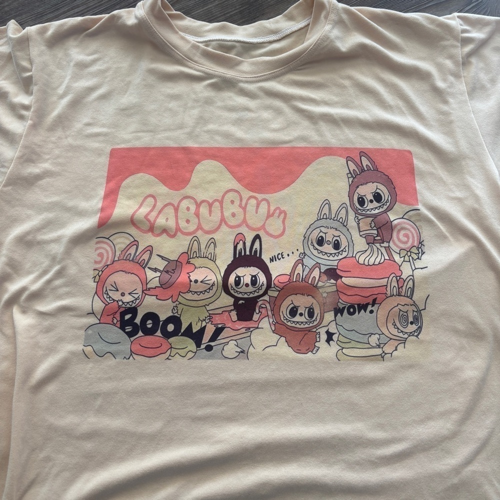 Labubu Kawaii Graphic Tee Y2K Cute Pop Mart Style White T-Shirt